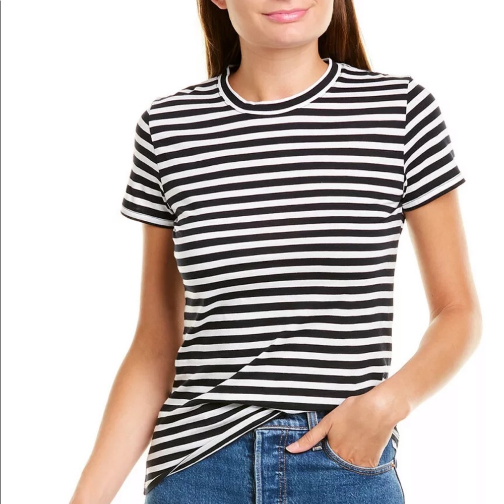NWT Vince Striped Essential Crew Neck Top